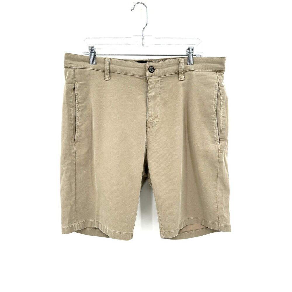 34 HERITAGE Nevada Straight Chino Shorts Khaki Tan Tencel Cotton Men's Size 34